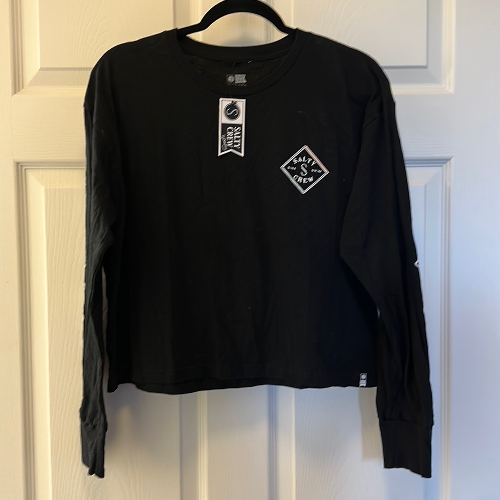 Salty Crew long sleeve black tee large NWT